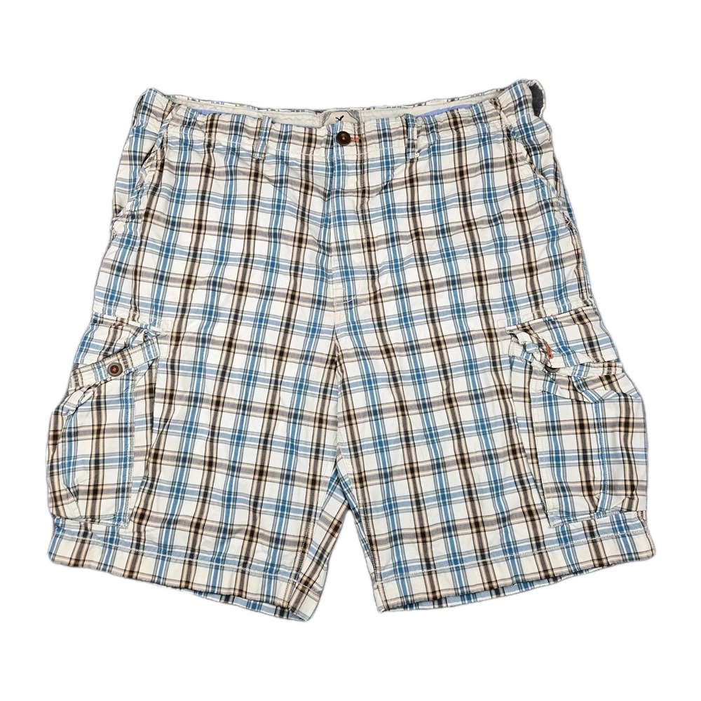 Vintage American Eagle Longer Length Tartan Plaid Shorts Men's 44 Cargo Y2K VTG
